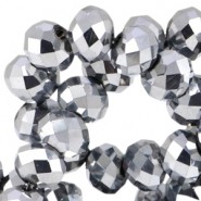Top Glas Facett Perlen 8x6mm rondellen Silver metallic